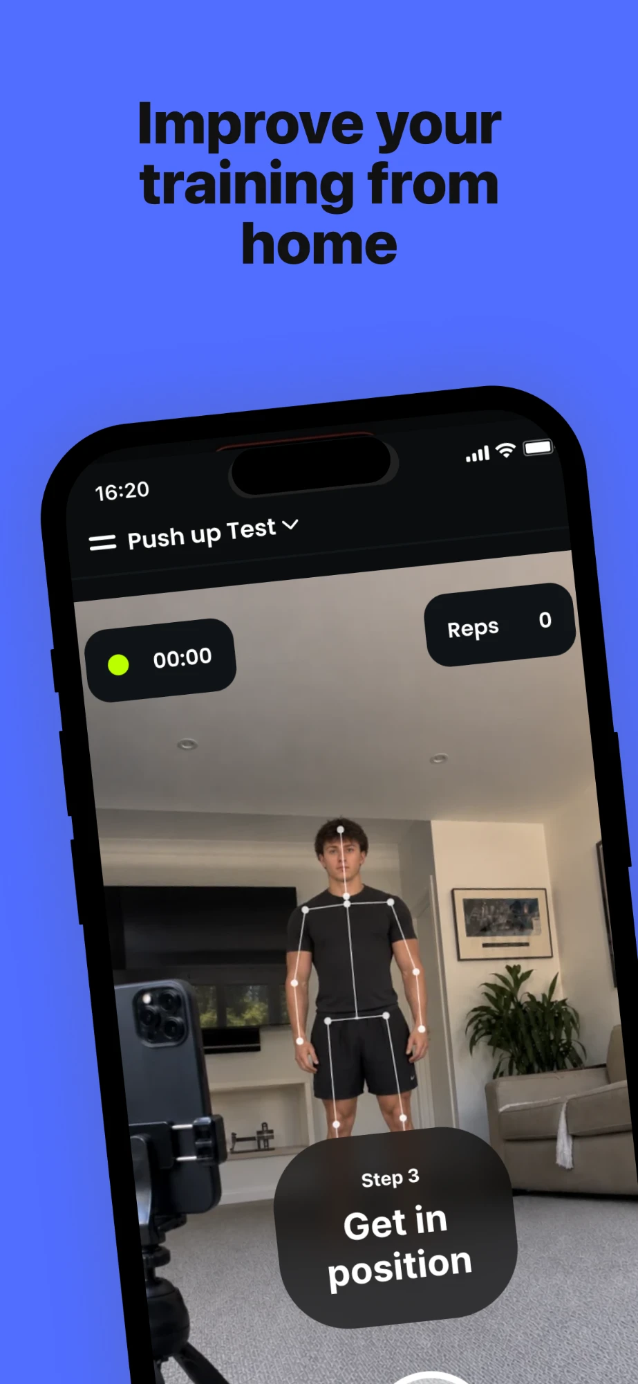 Counting push-ups at home with the phone camera